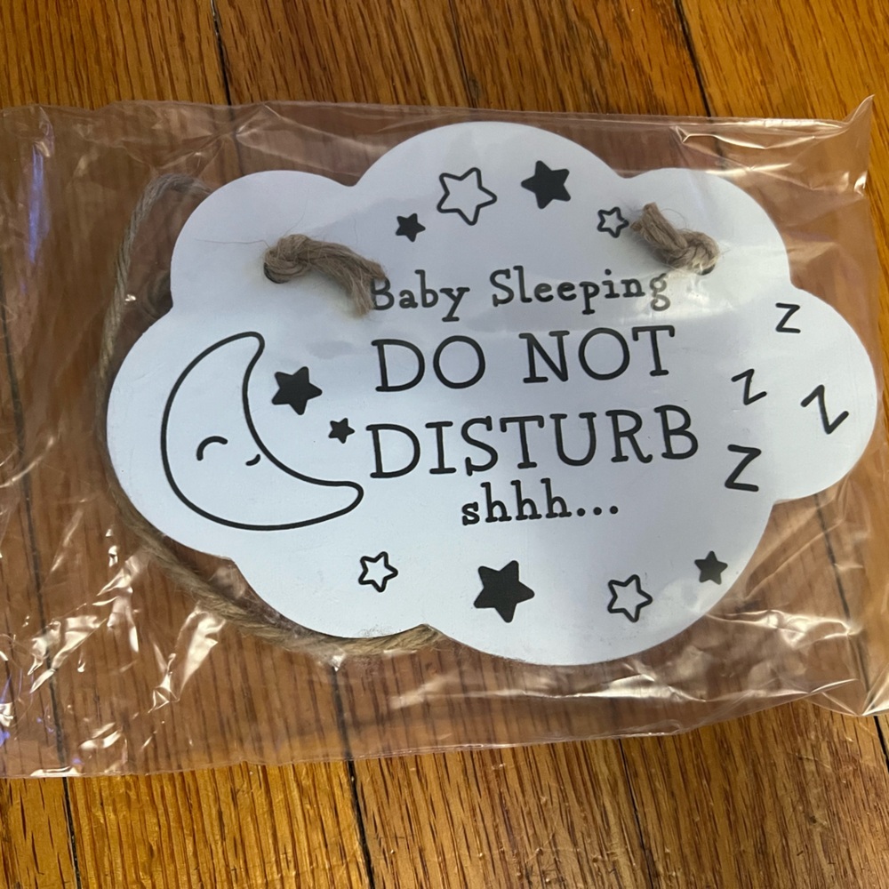 Cloud Shaped Baby Sleeping Sign - White